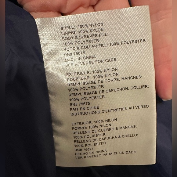 Michael Kors Quilted Chevron Wind Breaker, Navy Blue, Medium. - Picture 6 of 7